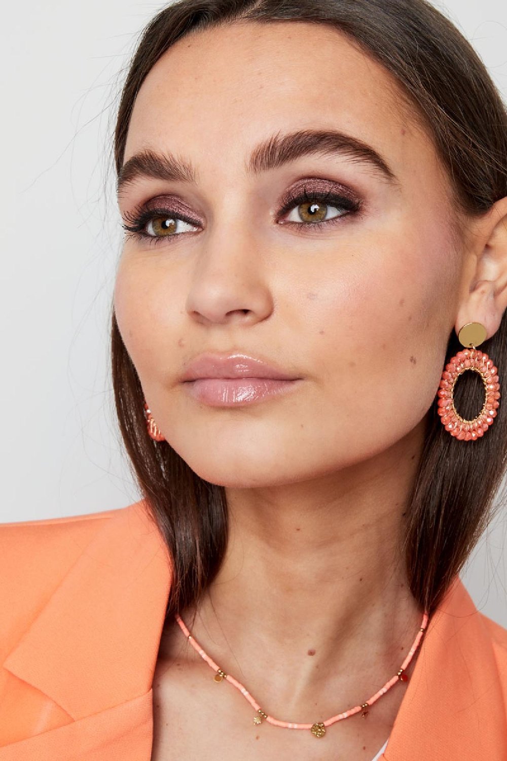 Ketting kralen met bedels Fuchsia Hematiet h5Afbeelding5